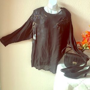 Lady Bug Sheer  Gold String Vintage